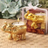 Good Fortune design gold elephant candle holder