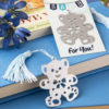 Lovable teddy bear design bookmark favors from the book lovers collection.