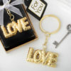 Love themed key chain finished with a mylar balloon design